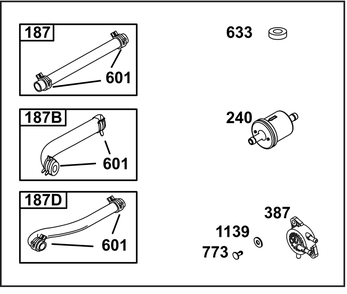 Fuel Supply Group Diagram and Parts List for 31Q507-0003-H5 200000 - 399999 Briggs and Stratton Engine